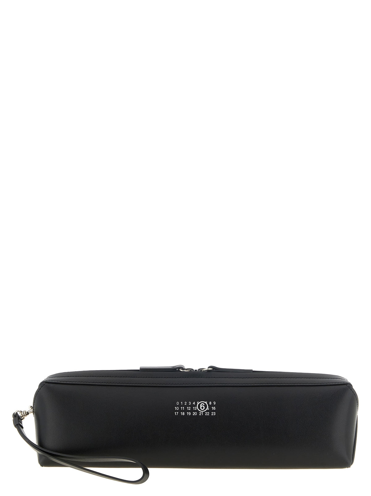 MM6 Maison Margiela Black Cowhide Clutch Bag