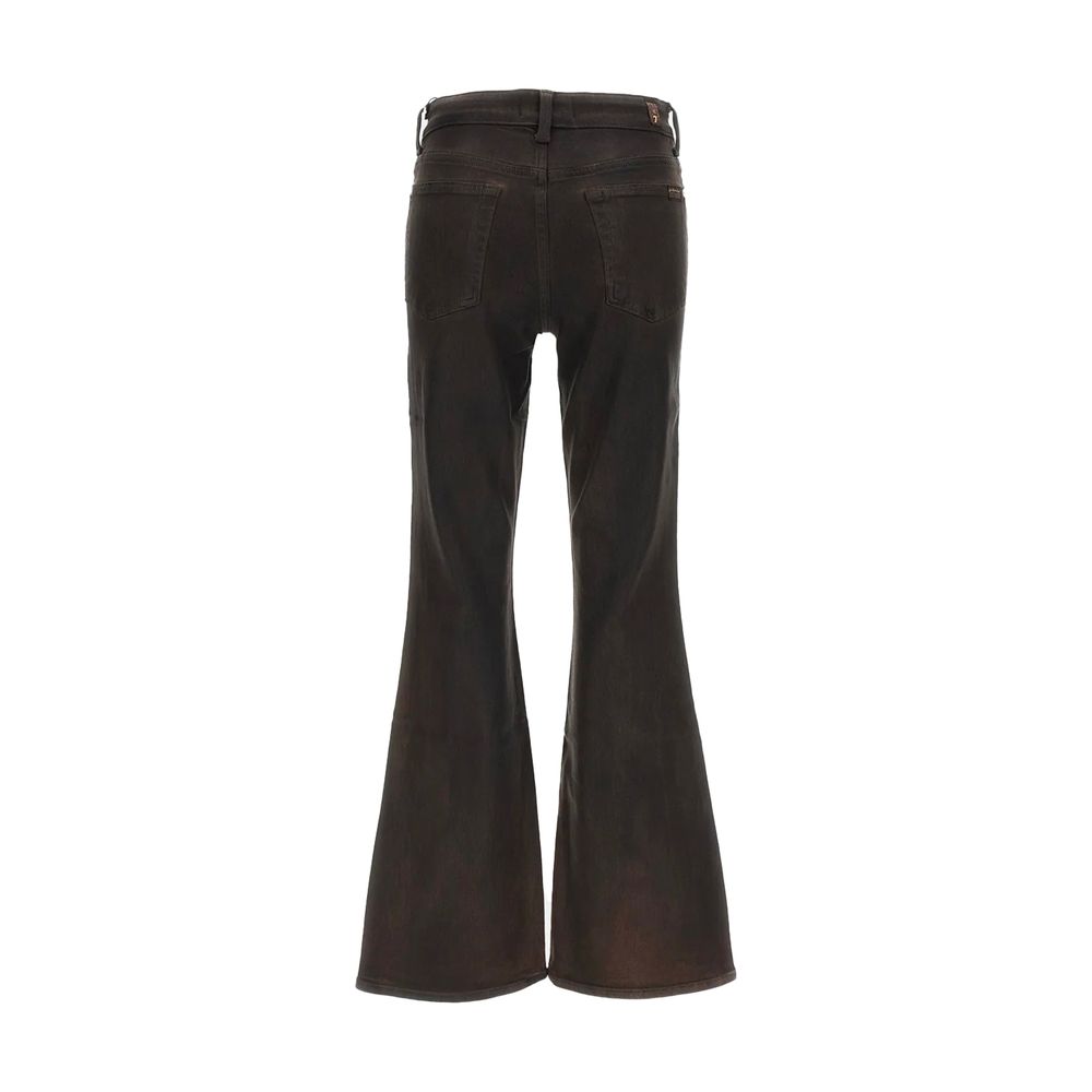 7FOR Black Cotton Bootcut Jeans