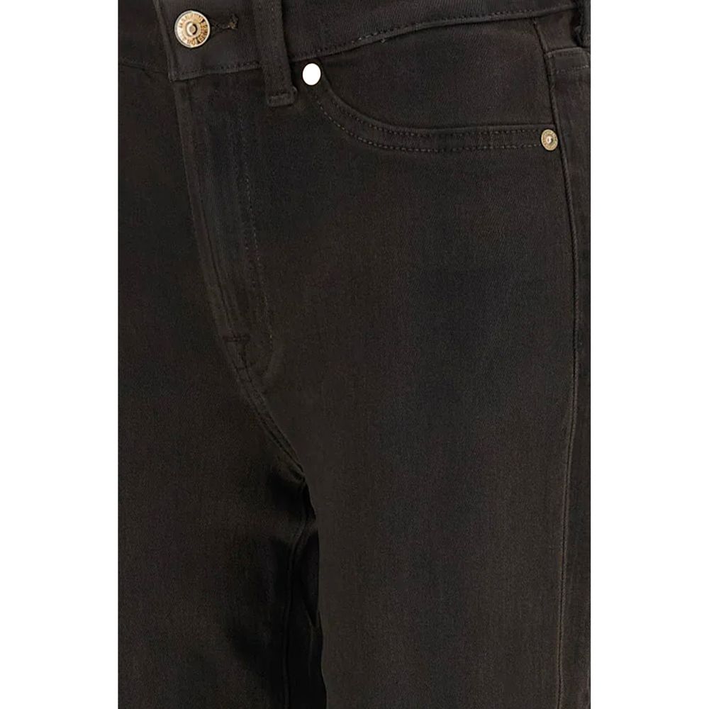 7FOR Black Cotton Bootcut Jeans