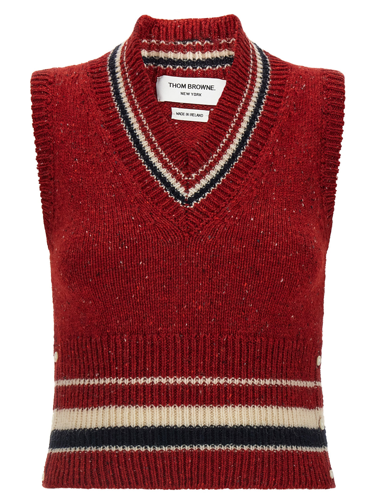 Thom Browne Red Wool Sleeveless Jacket