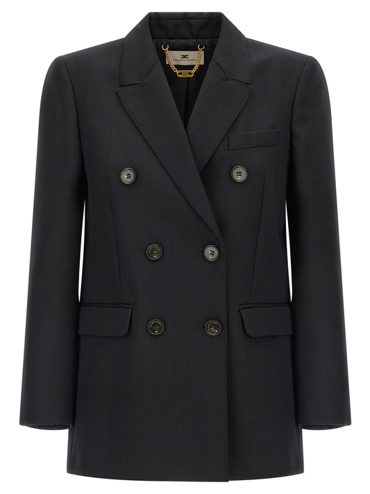Elisabetta Franchi Black Virgin Wool Blazer