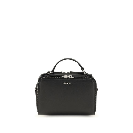 Fendi Black Calf Leather Bos Taurus Handbag