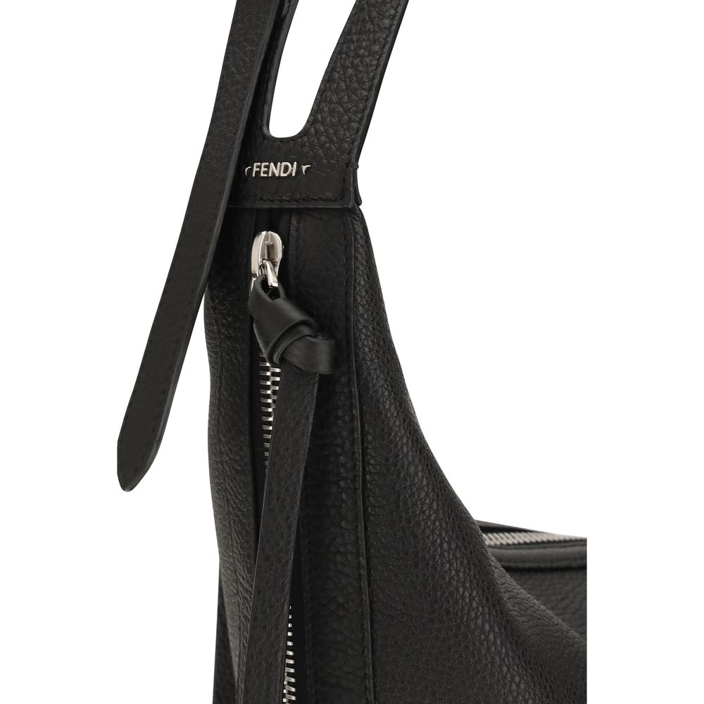 Fendi Black Calf Leather Bos Taurus Shoulder Bag
