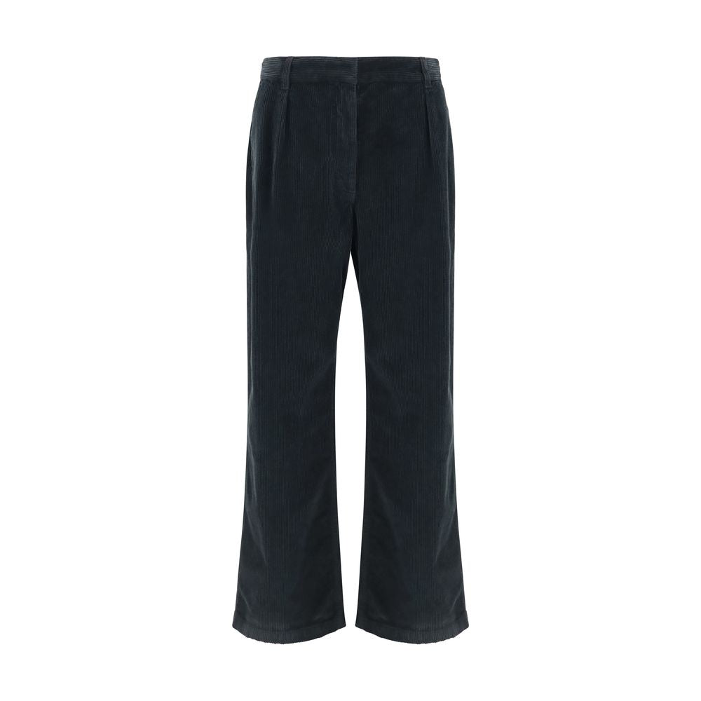 The Row Black Cotton Casual Pants