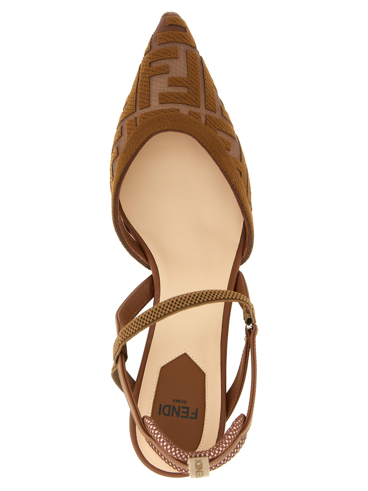 Fendi Brown Polyamide Mid Heel Pumps