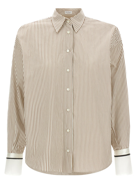 Brunello Cucinelli Beige Cotton Blouse