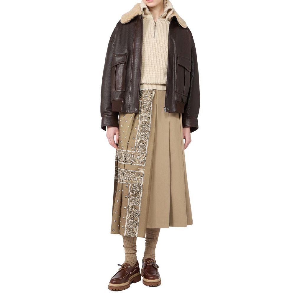 Max Mara Brown Lamb Leather Bomber