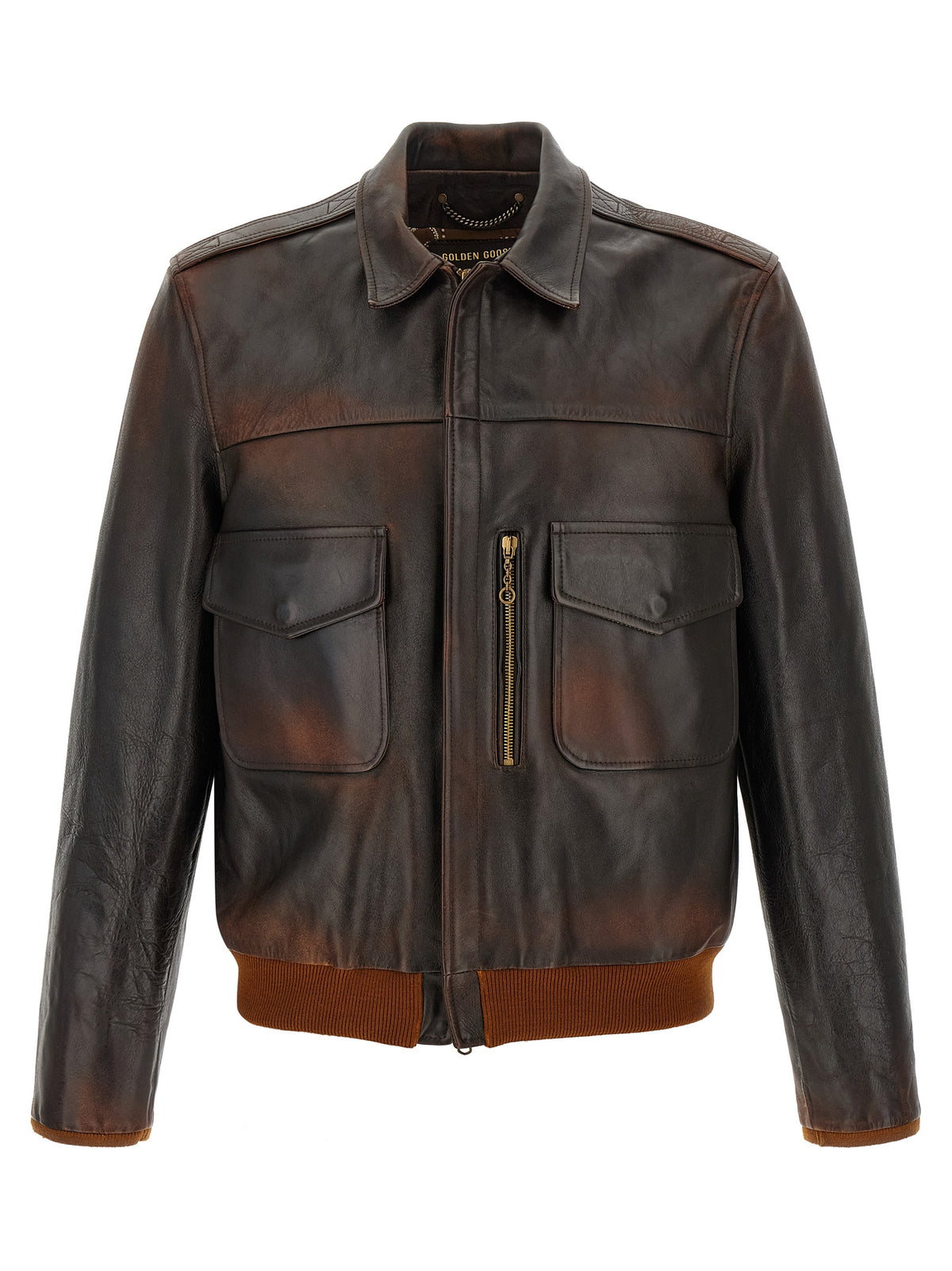 Golden Goose Brown Cowhide Leather Jacket