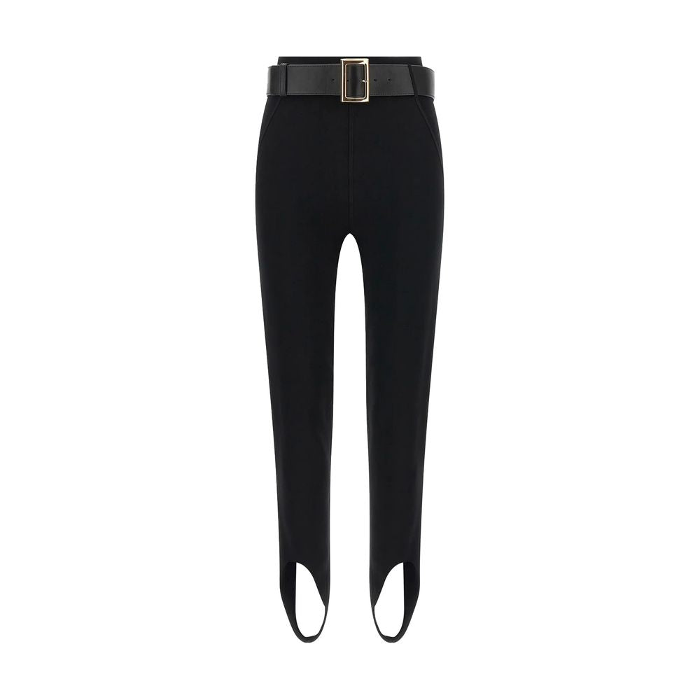 Self-Portrait Black Viscose Athletic Pants