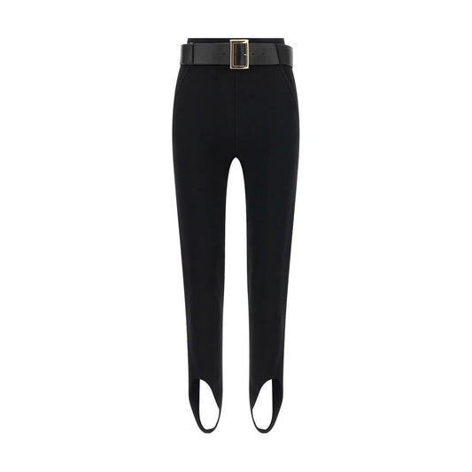 Self-Portrait Black Viscose Athletic Pants