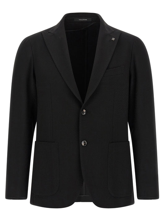 Tagliatore Black Virgin Wool Blazer