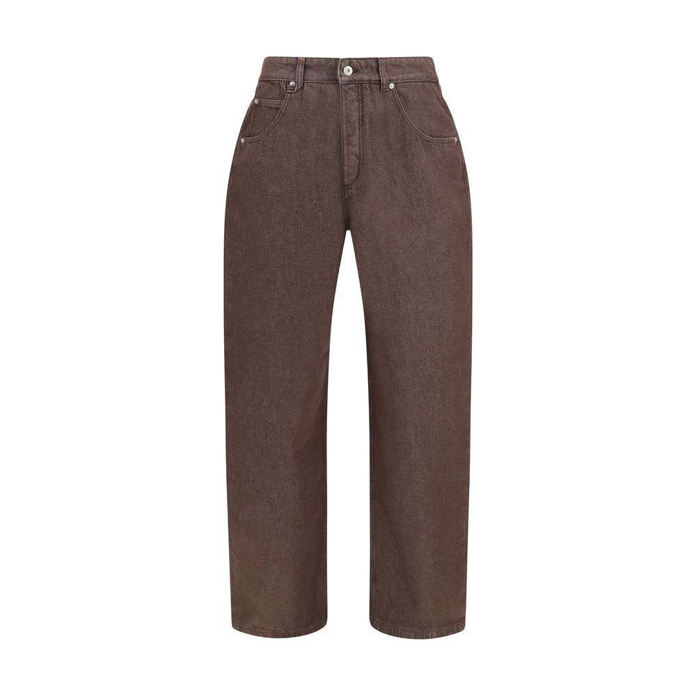 Jacquemus Brown Polyester Straight-Leg Jeans