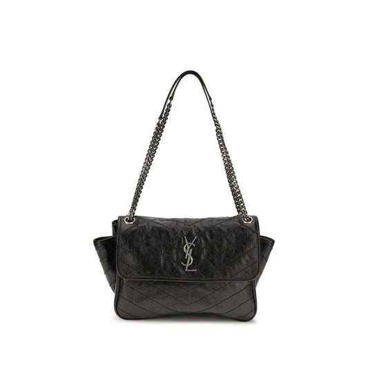 Saint Laurent Black Calf Leather Bos Taurus Shoulder Bag