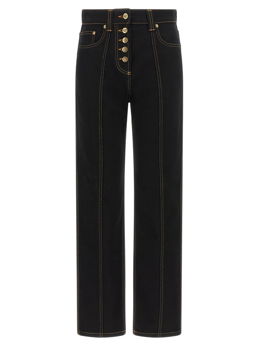 Versace Black Cotton High-Waisted Jean
