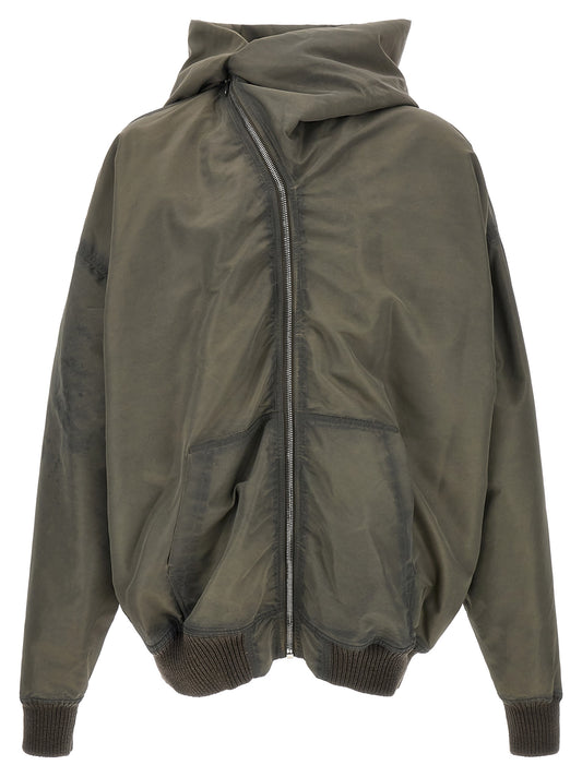 Rick Owens Gray Nylon Shell Jacket