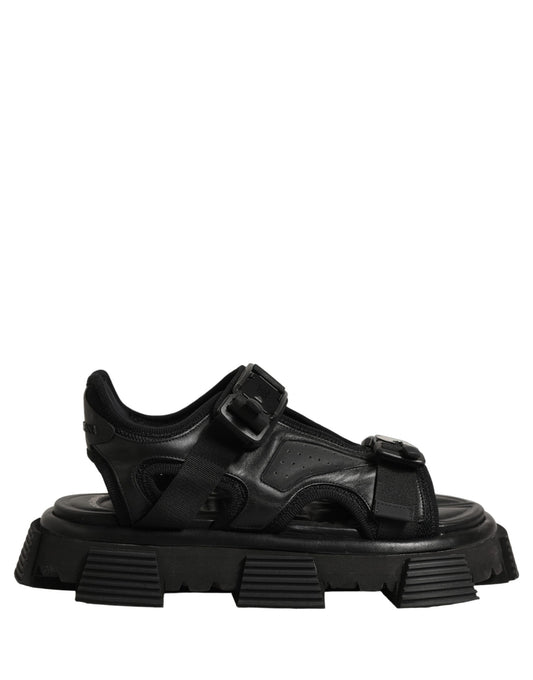 Dolce & Gabbana Black Logo Detailed Men Chunky Sandals Shoes