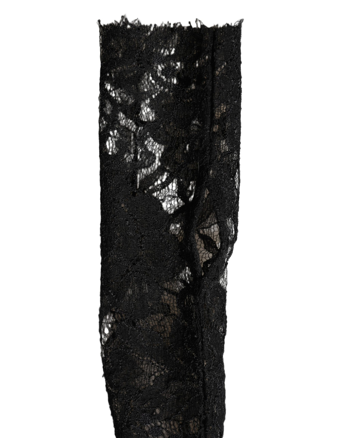 Dolce & Gabbana Sleeves Black Nylon Floral Lace Warmer Arm