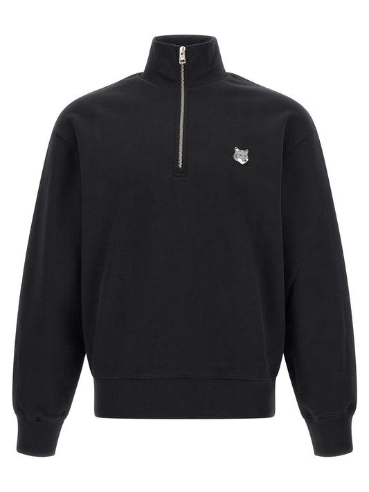 Maison Kitsuné Black Organic Cotton Sweatshirt
