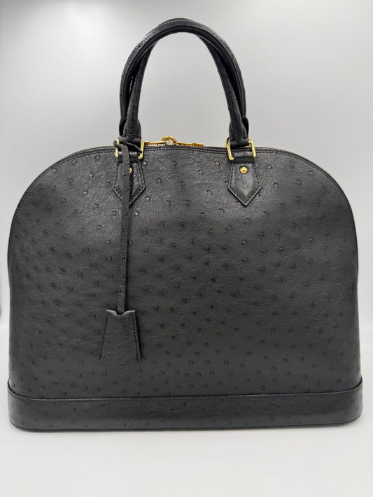 Louis Vuitton LOUIS VUITTON Alma GM in Ostrich Leather Handbag