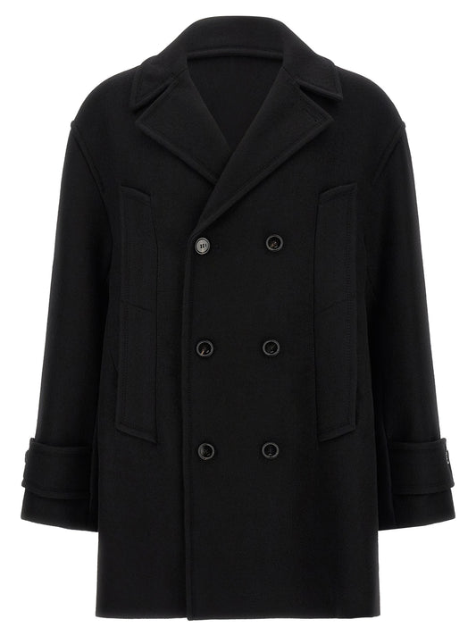 Ami Paris Black Virgin Wool Coat