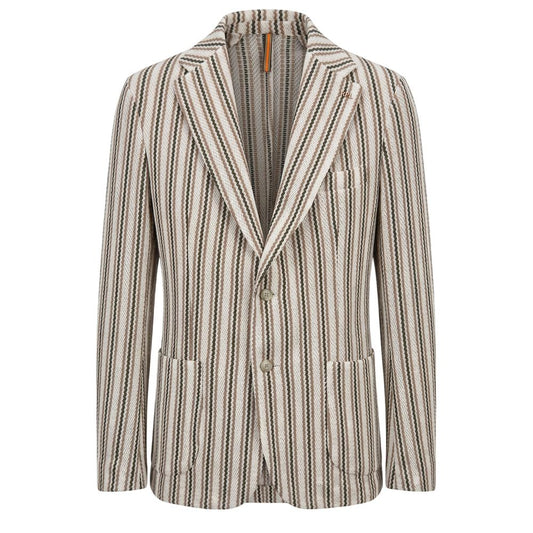 Roberto Pepe Luxury Beige Cotton Men Jacket
