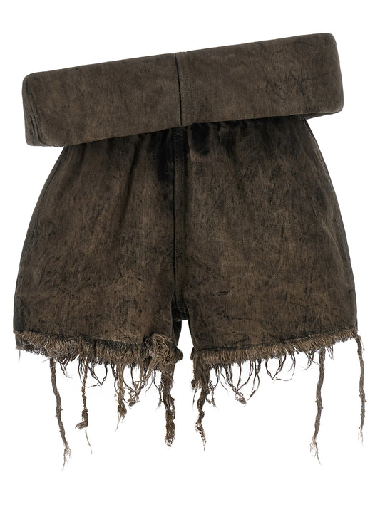 Rick Owens Gray Cotton Bermuda Shorts