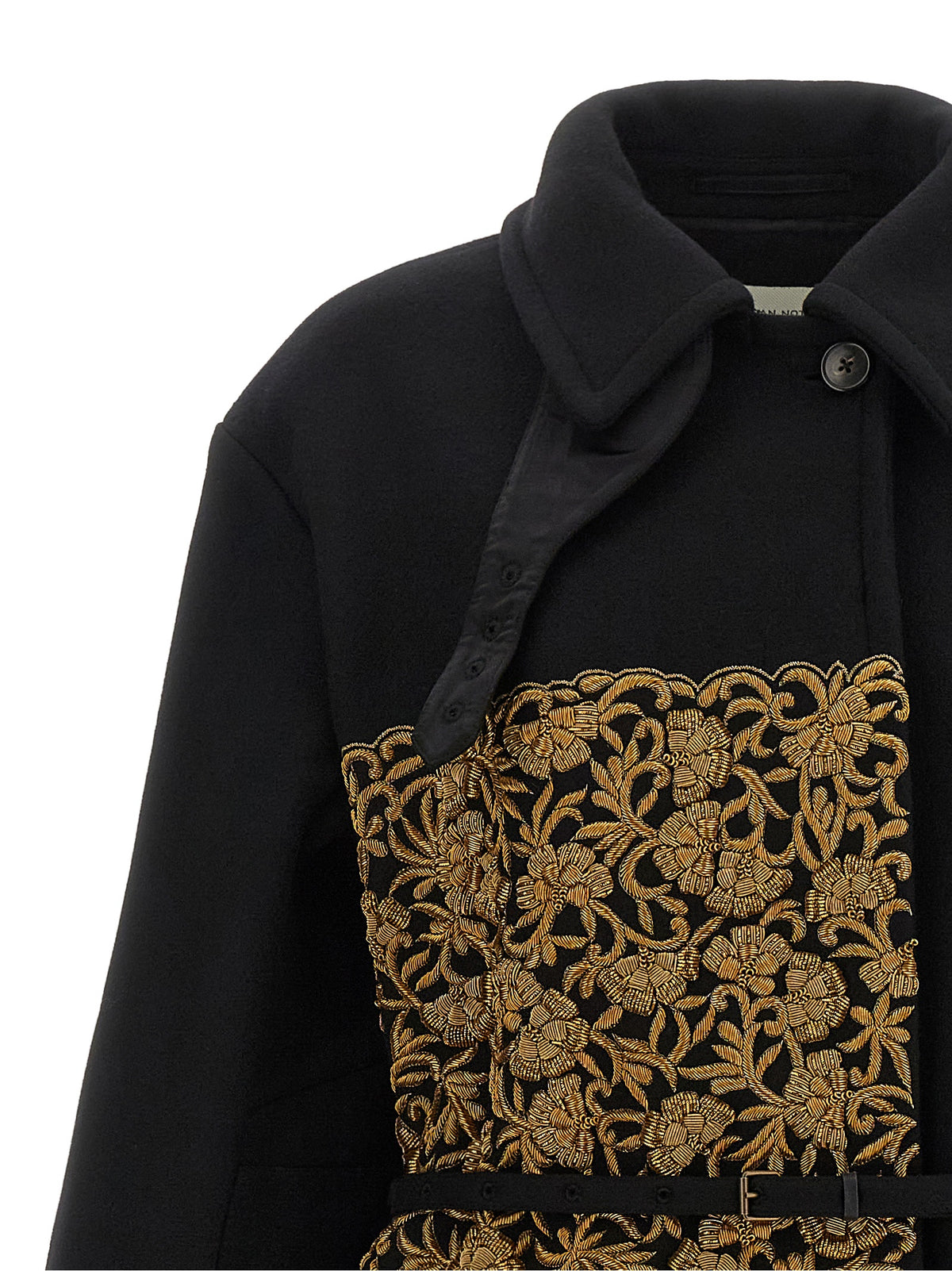Dries Van Noten Black Wool Coat