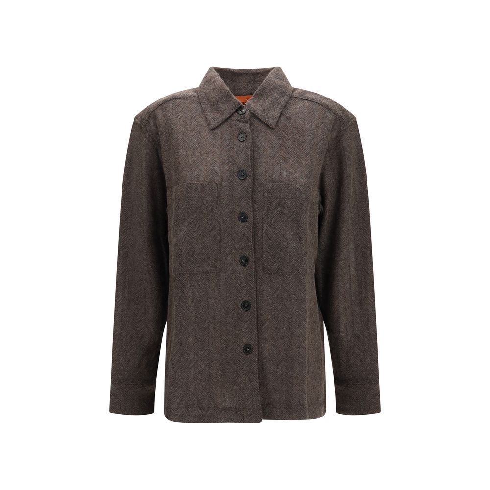 Missoni Brown Cashmere Dress Shirt