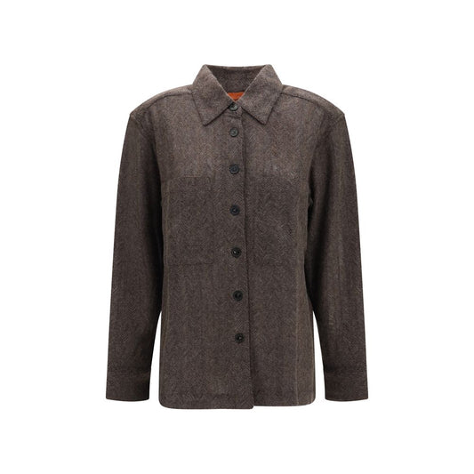 Missoni Brown Cashmere Dress Shirt
