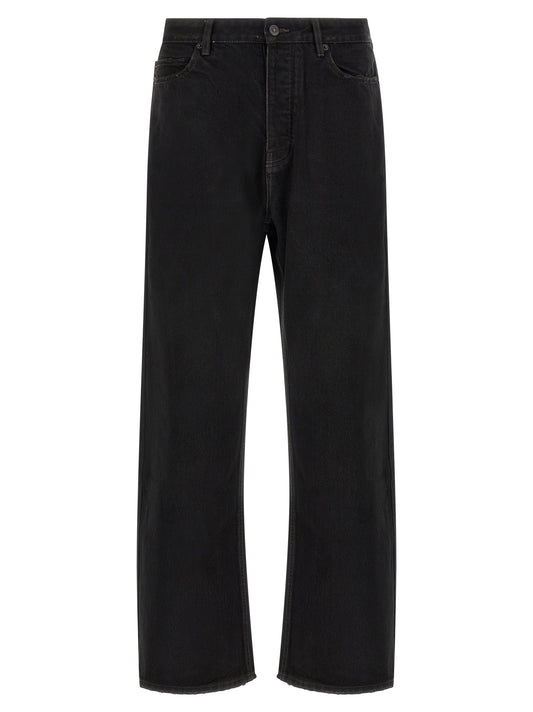 Balenciaga Black Cotton Relaxed Fit Jeans