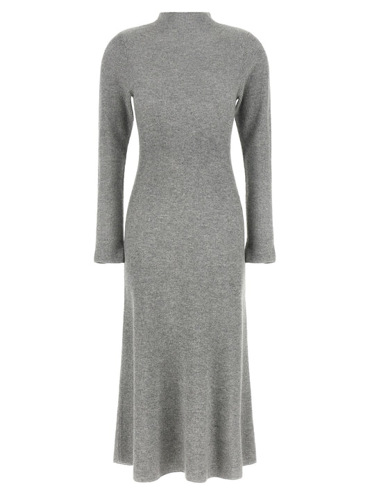 Fabiana Filippi Gray Virgin Wool Midi Dress