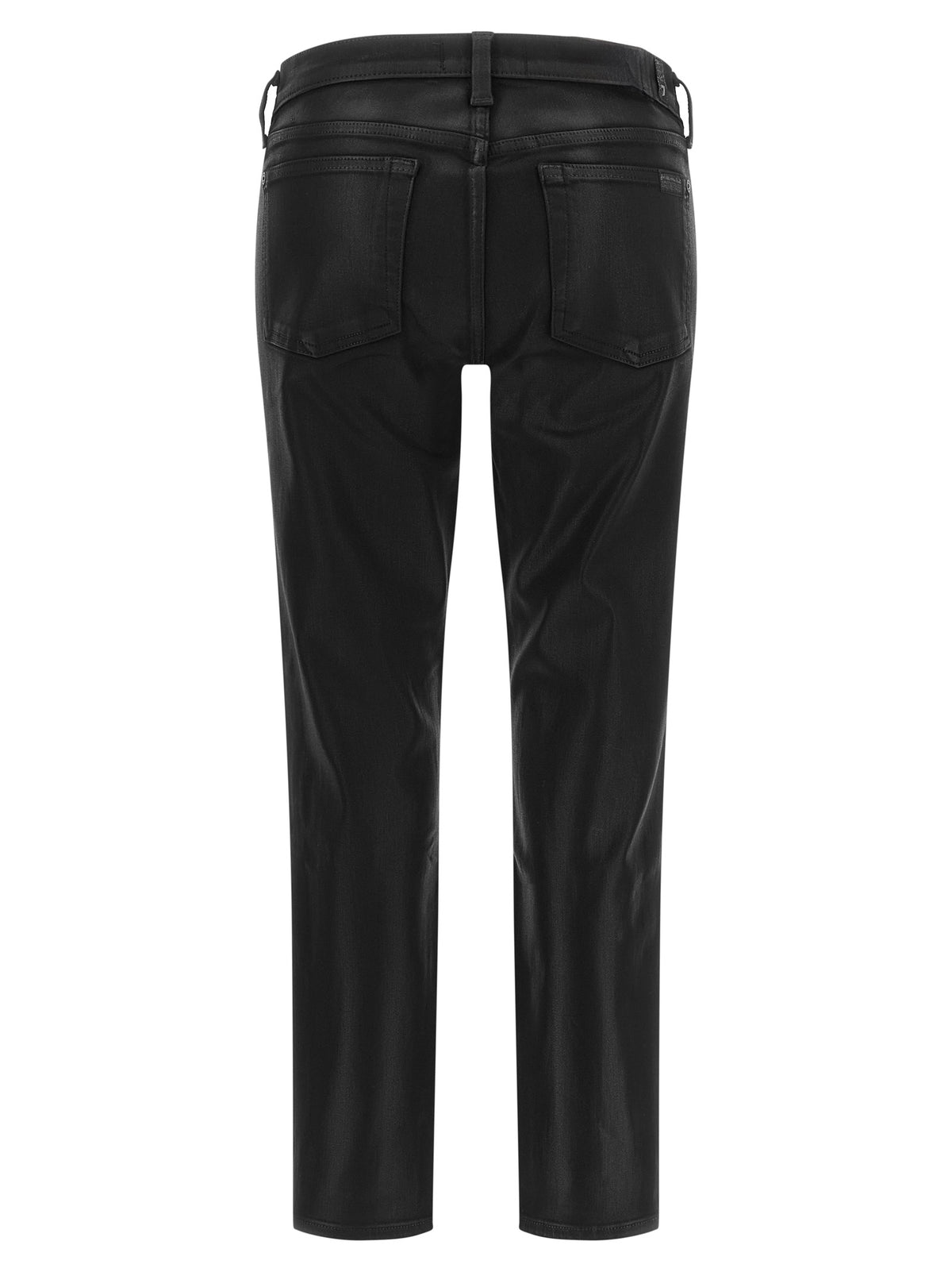 7 For All Mankind Black Cotton Cropped Jeans
