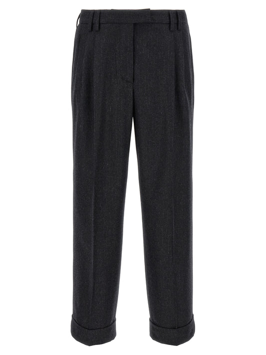 Alberto Biani Gray Wool Casual Pants
