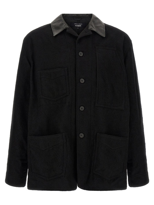 Comme Des Garçons Black Wool Full-Length Jacket