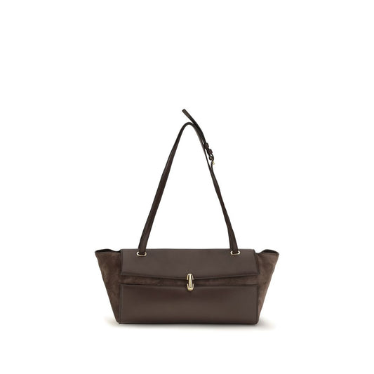 Savette Brown Calf Leather Bos Taurus Shoulder Bag