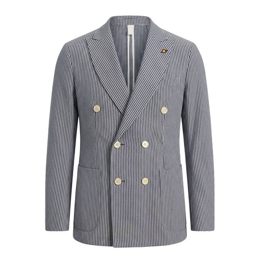 Roberto Pepe Luxury Blue Cotton Men Jacket