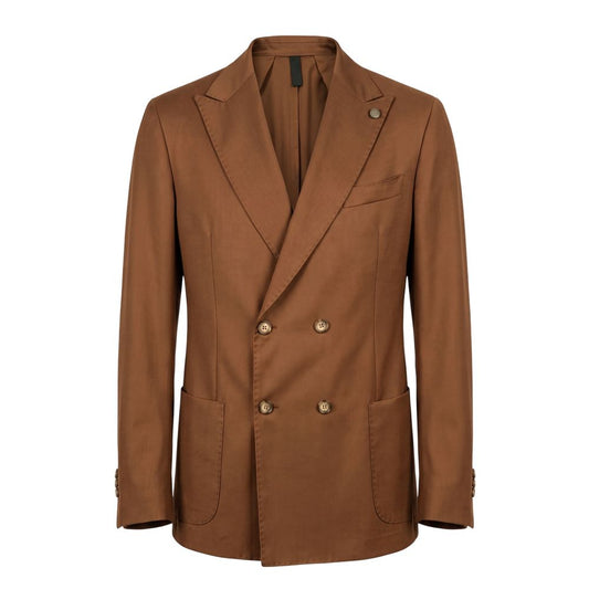 Roberto Pepe Luxury Brown Viscose Men Jacket