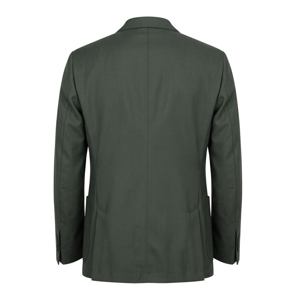 Roberto Pepe Luxury Green Wool Men Jacket