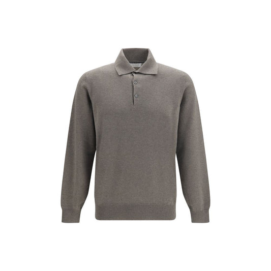 Brunello Cucinelli Brown Cashmere Polo Shirt