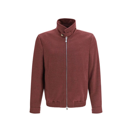 Brunello Cucinelli Bordeaux Wool Oves Aries Full-Length Jacket