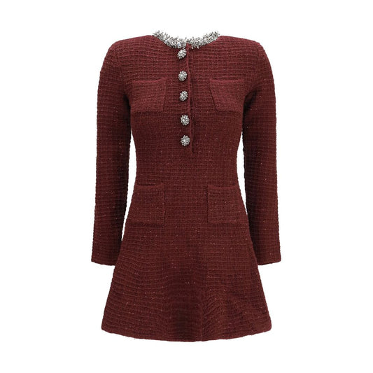 Self-Portrait Bordeaux Polyester Casual Dress