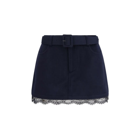 Self-Portrait Blue Wool Oves Aries Bermuda Shorts