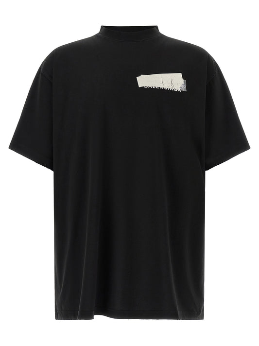 Balenciaga Black Cotton T-Shirt
