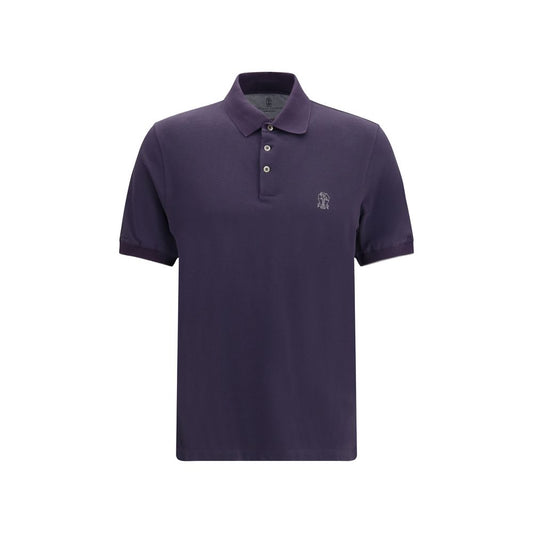 Brunello Cucinelli Purple Cotton Polo Shirt