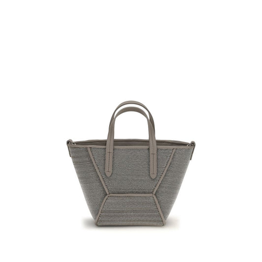 Brunello Cucinelli Gray Calf Leather Bos Taurus Shoulder Bag