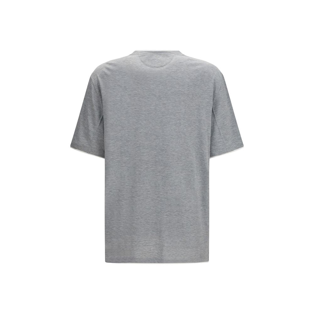 Brunello Cucinelli Gray Cotton T-Shirt