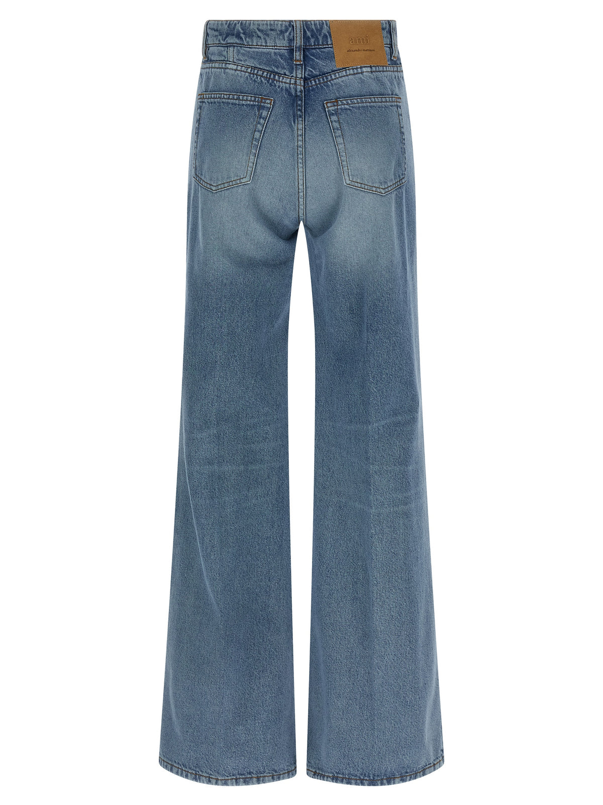 Ami Paris Blue Cotton Flared Jeans