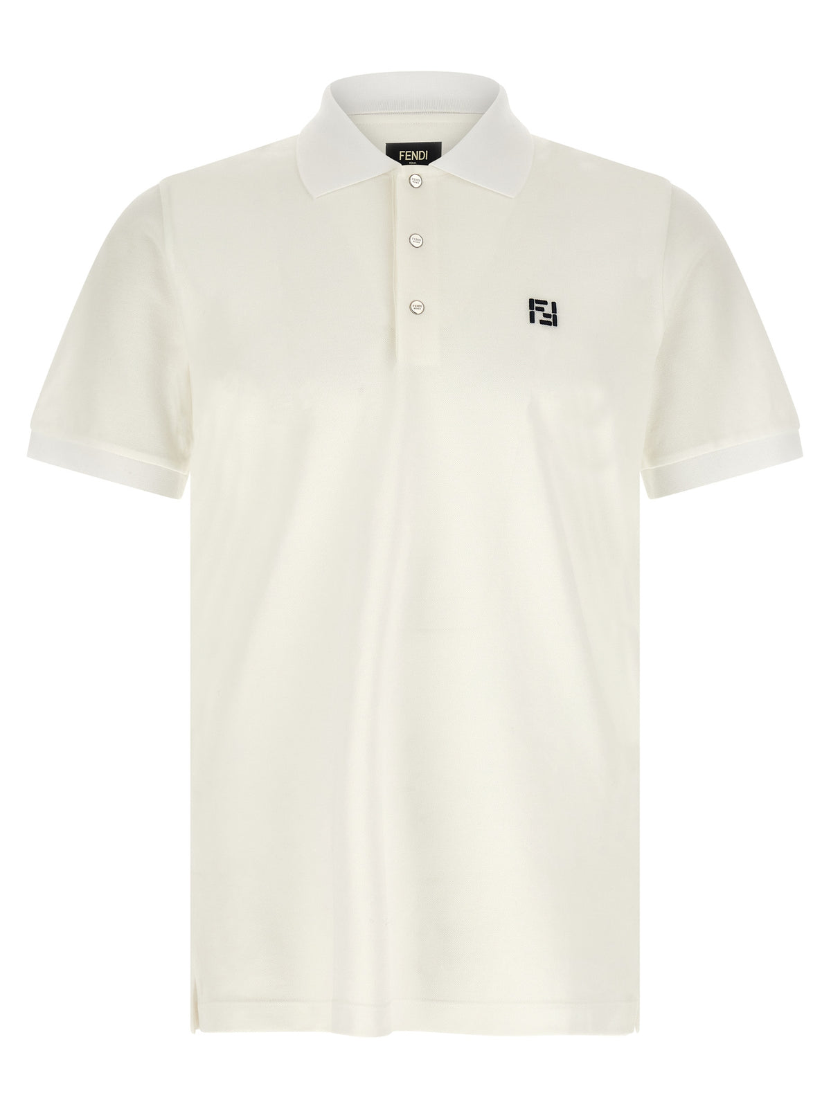 Fendi White Cotton Polo Shirt