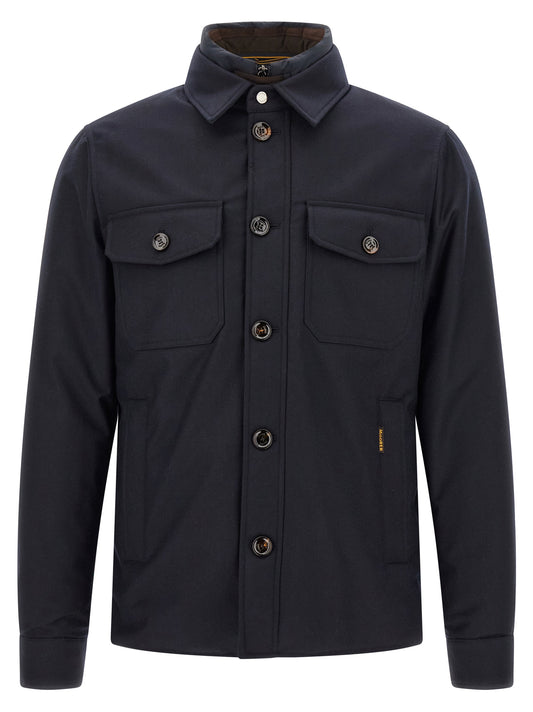 MooRER Blue Wool Full-Length Jacket