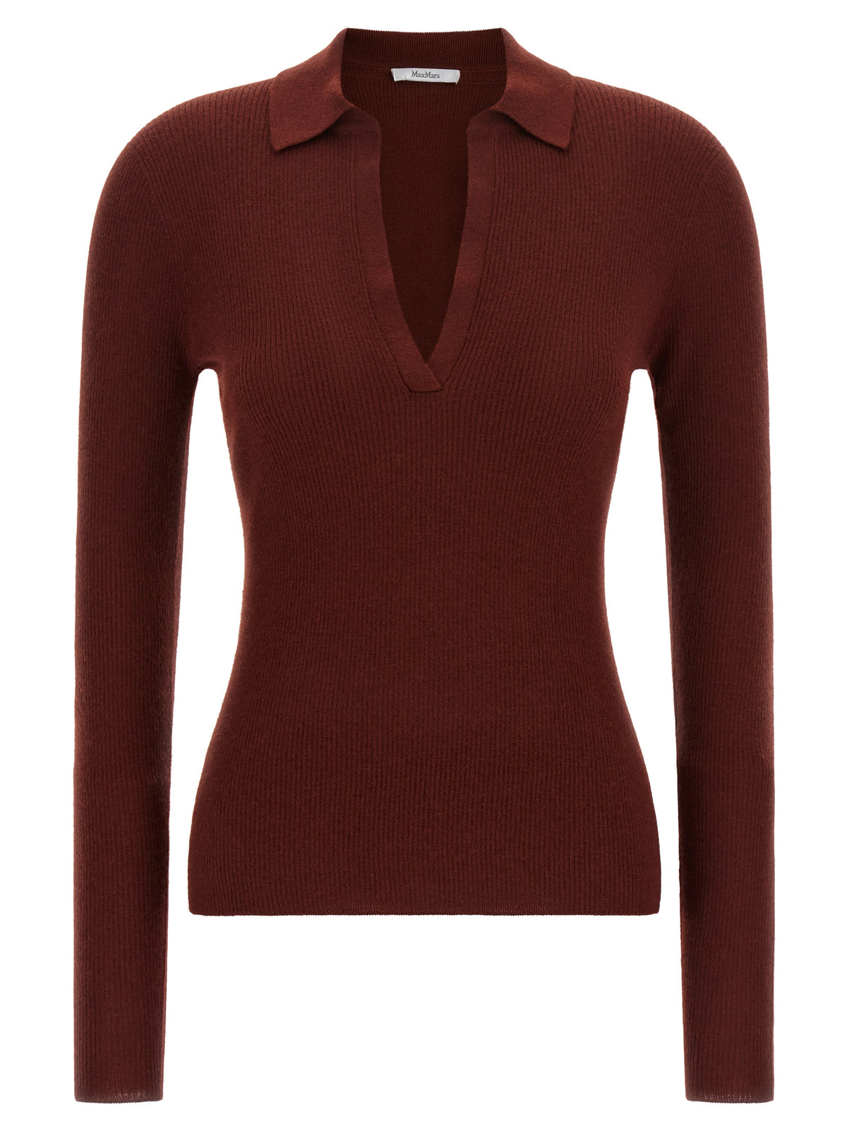 Max Mara Bordeaux Cashmere Polo Shirt